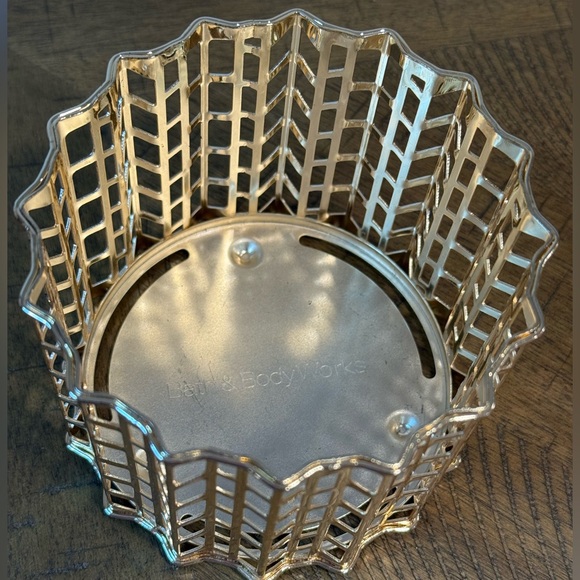 Bath & Body Works Geometric Gold Candle Holder 3 Wick Sleeve - Picture 2 of 4